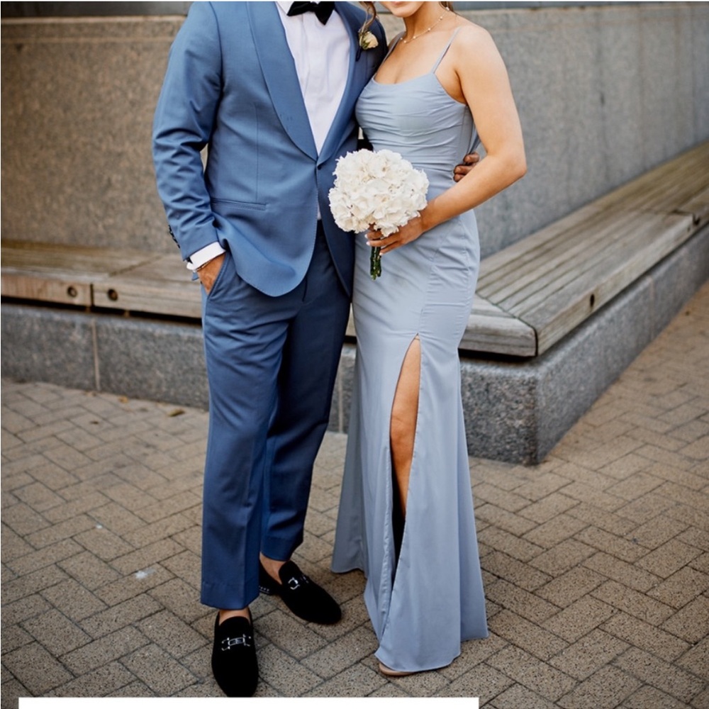 Azazie Dusty Blue Dress